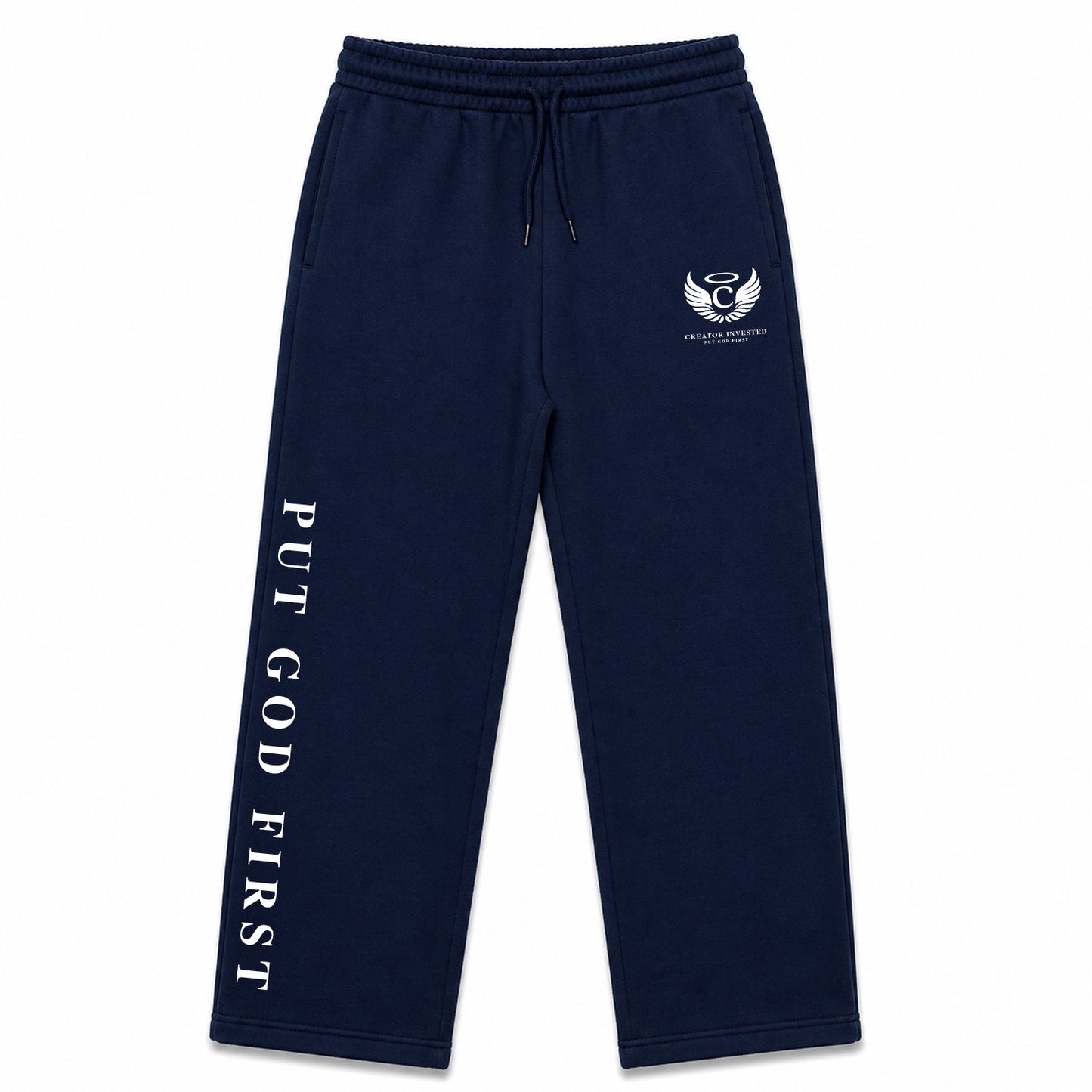 Navy Sweatpants - Put God First
