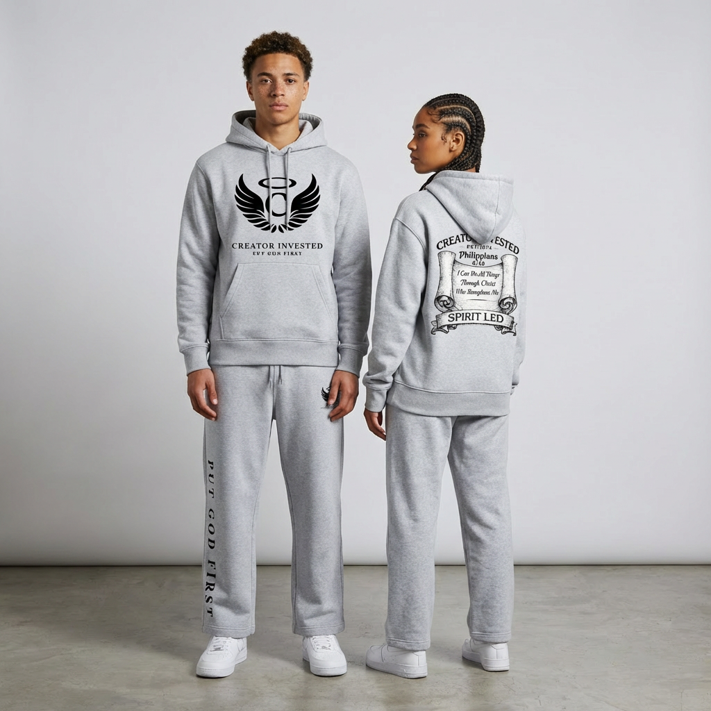 Creator Invested Scroll Sweatsuit Grey - Lifestyle