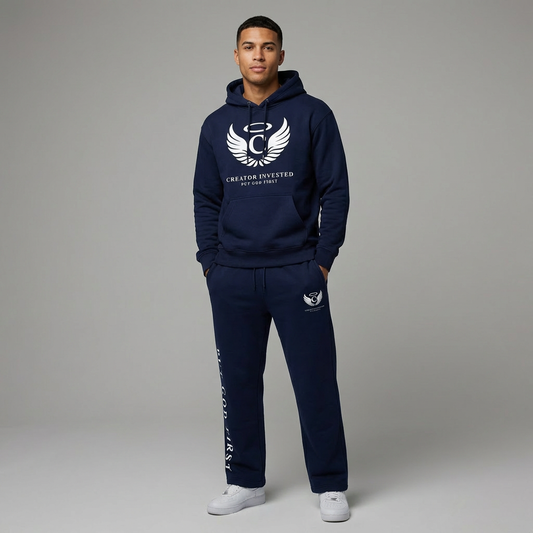 Creator Invested Scroll Sweatsuit Navy - Lifestyle