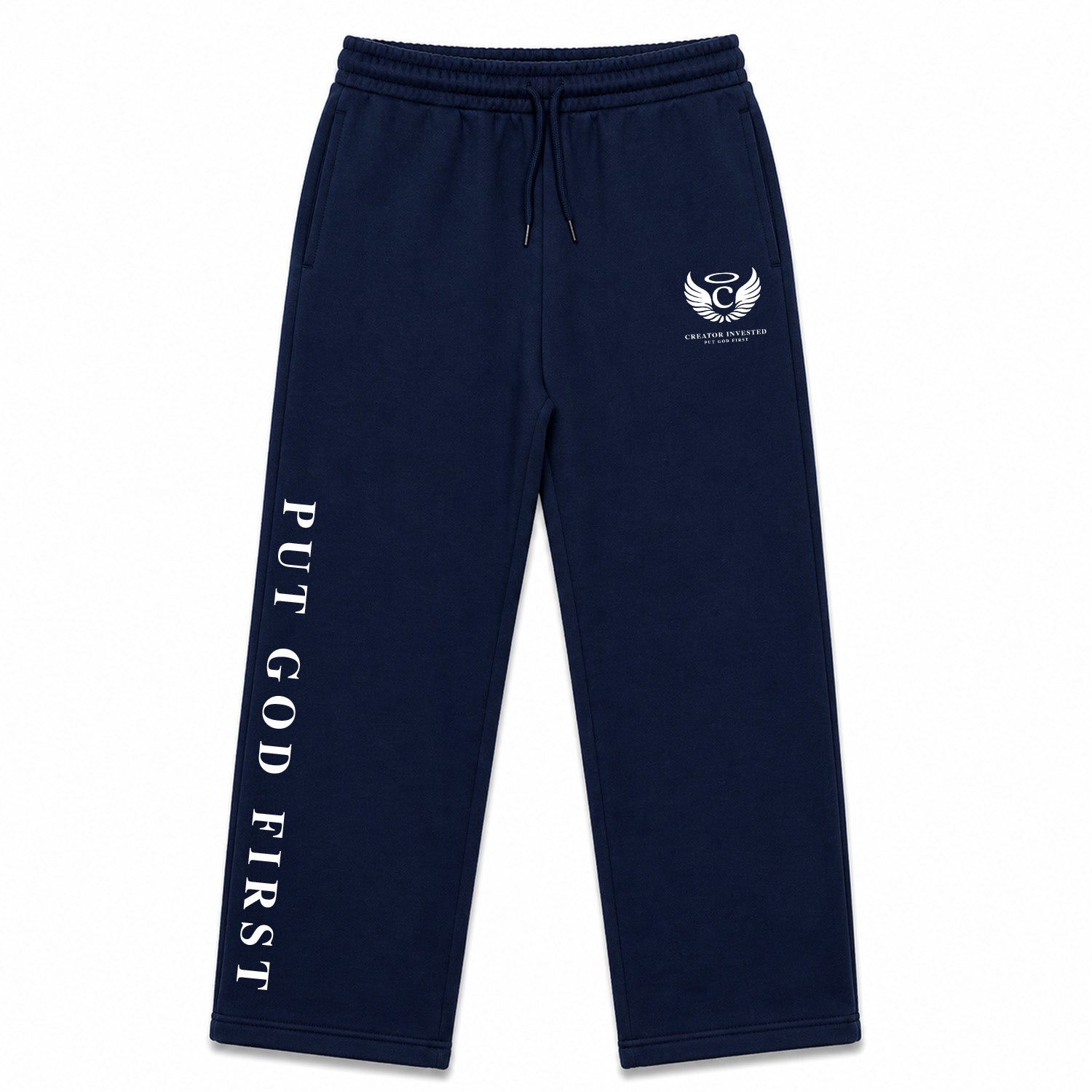 Navy Sweatpants - Put God First
