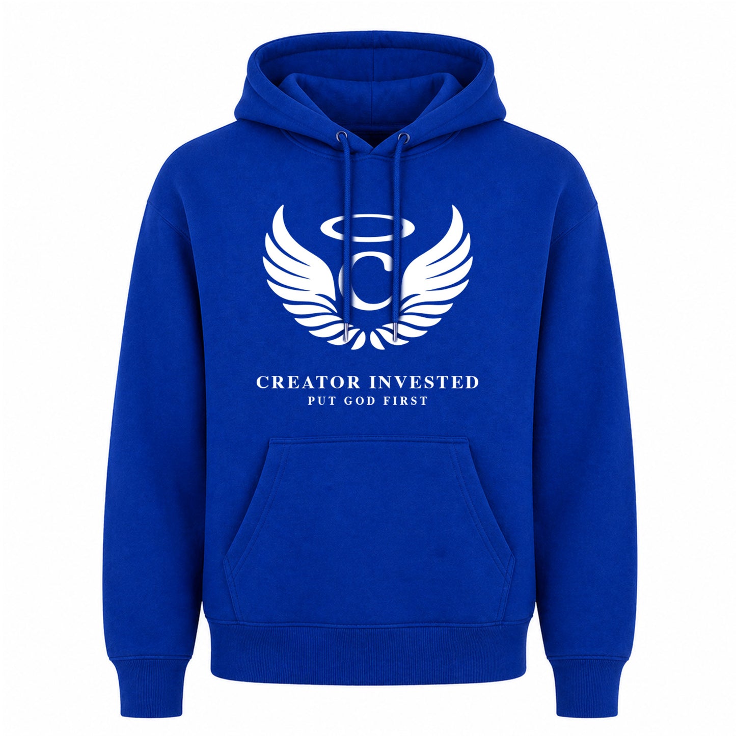 Royal Hoodie Front - Winged C Logo