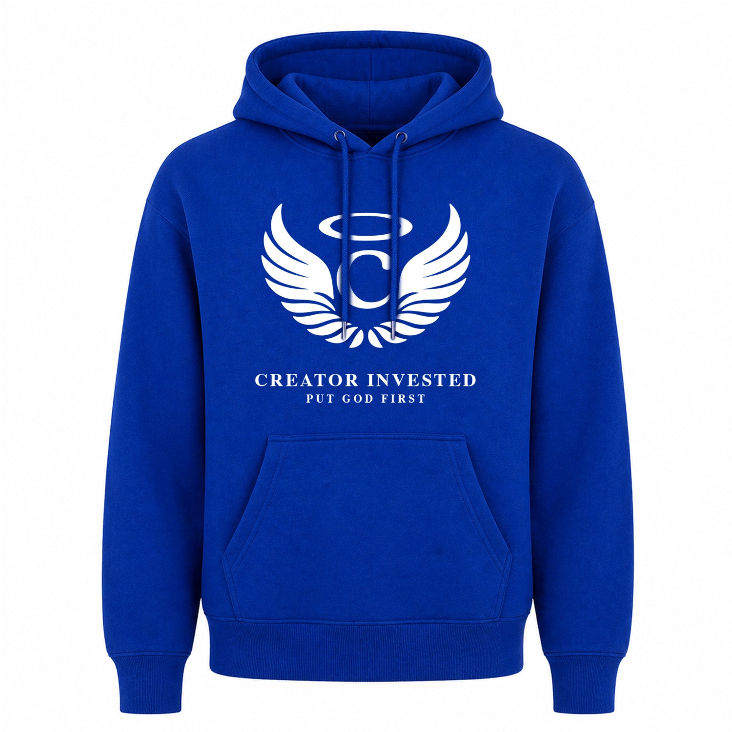 Royal Hoodie Front - Winged C Logo