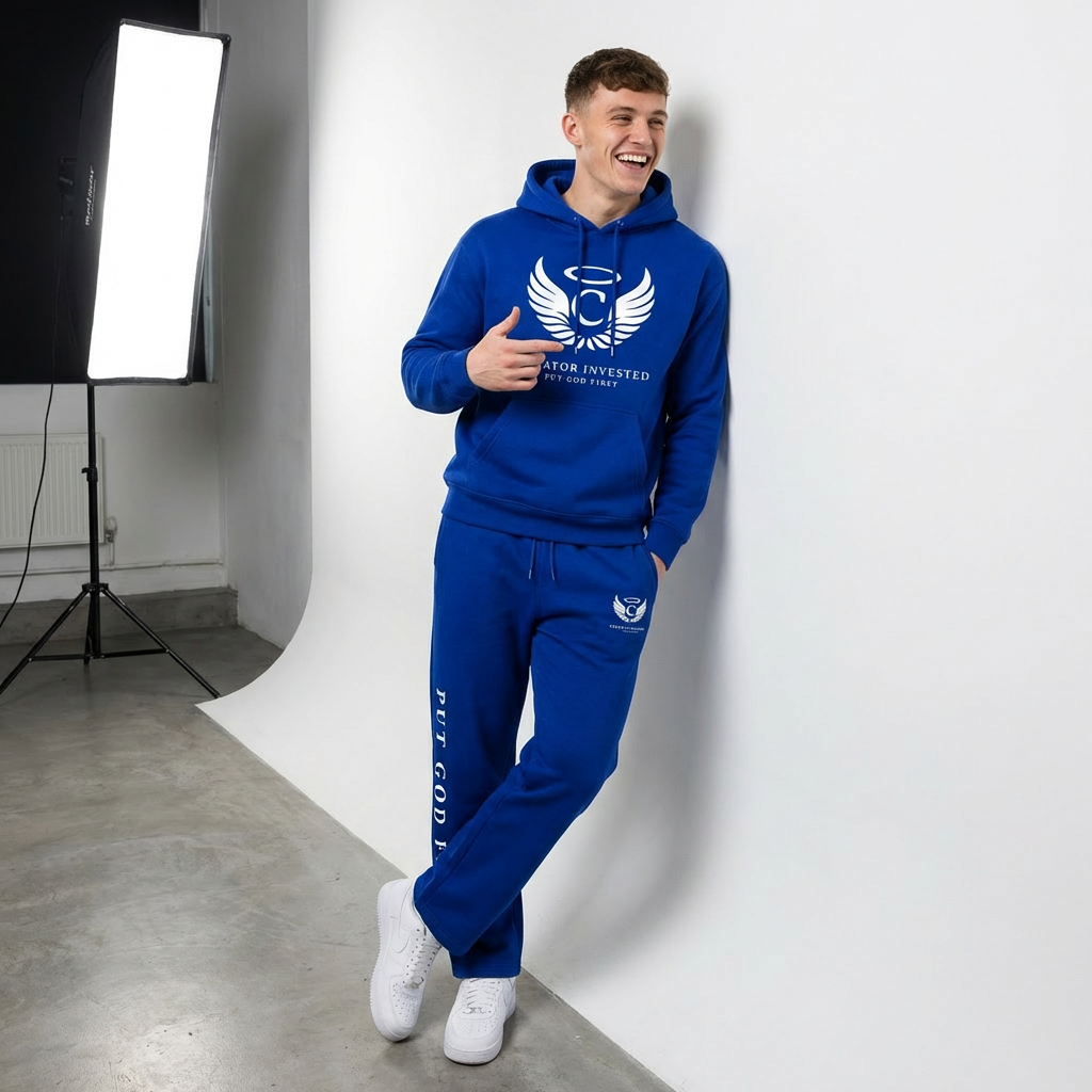 Creator Invested Scroll Sweatsuit Royal - Lifestyle Male