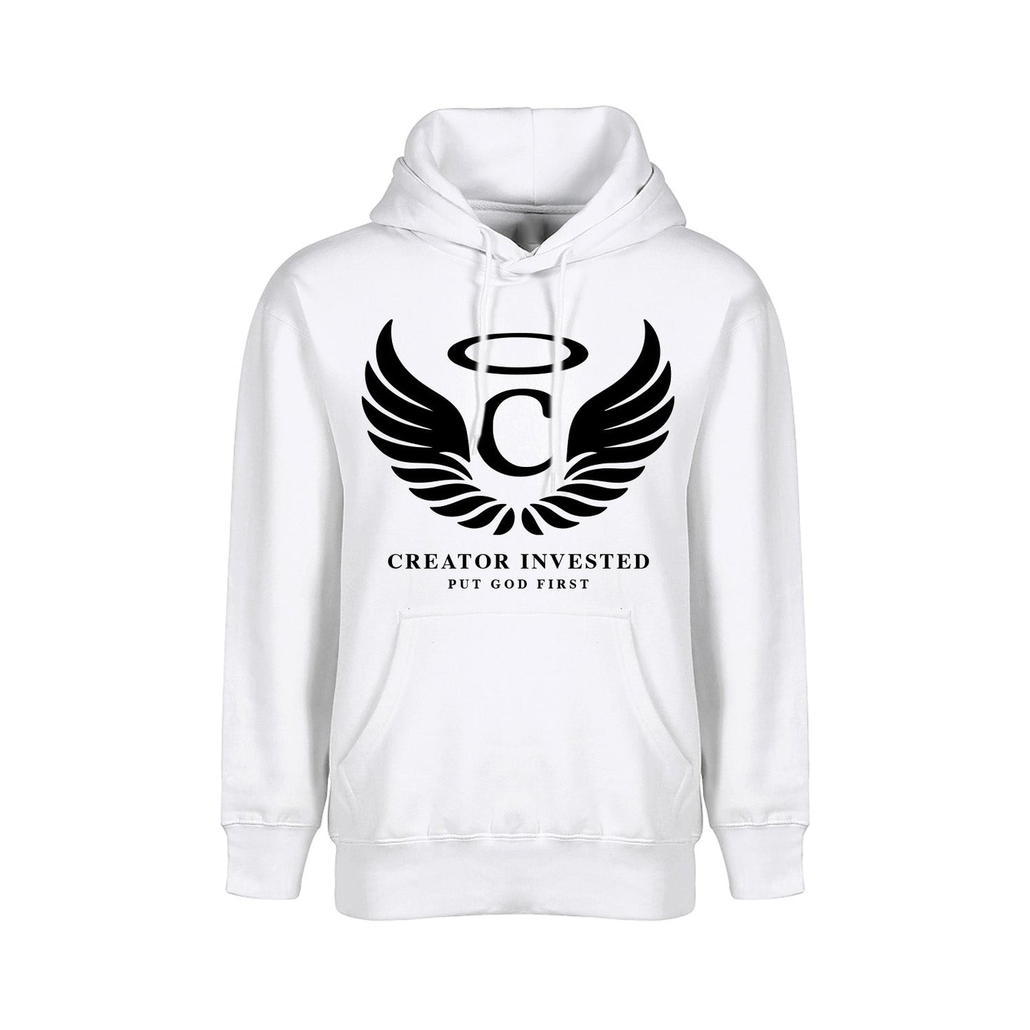 White Signature Logo Hoodie