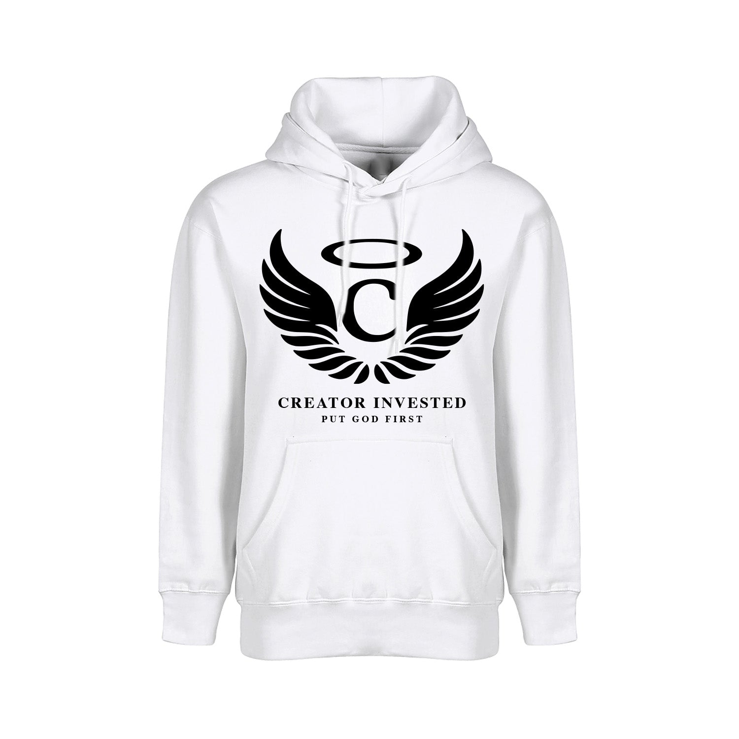 White Signature Logo Hoodie