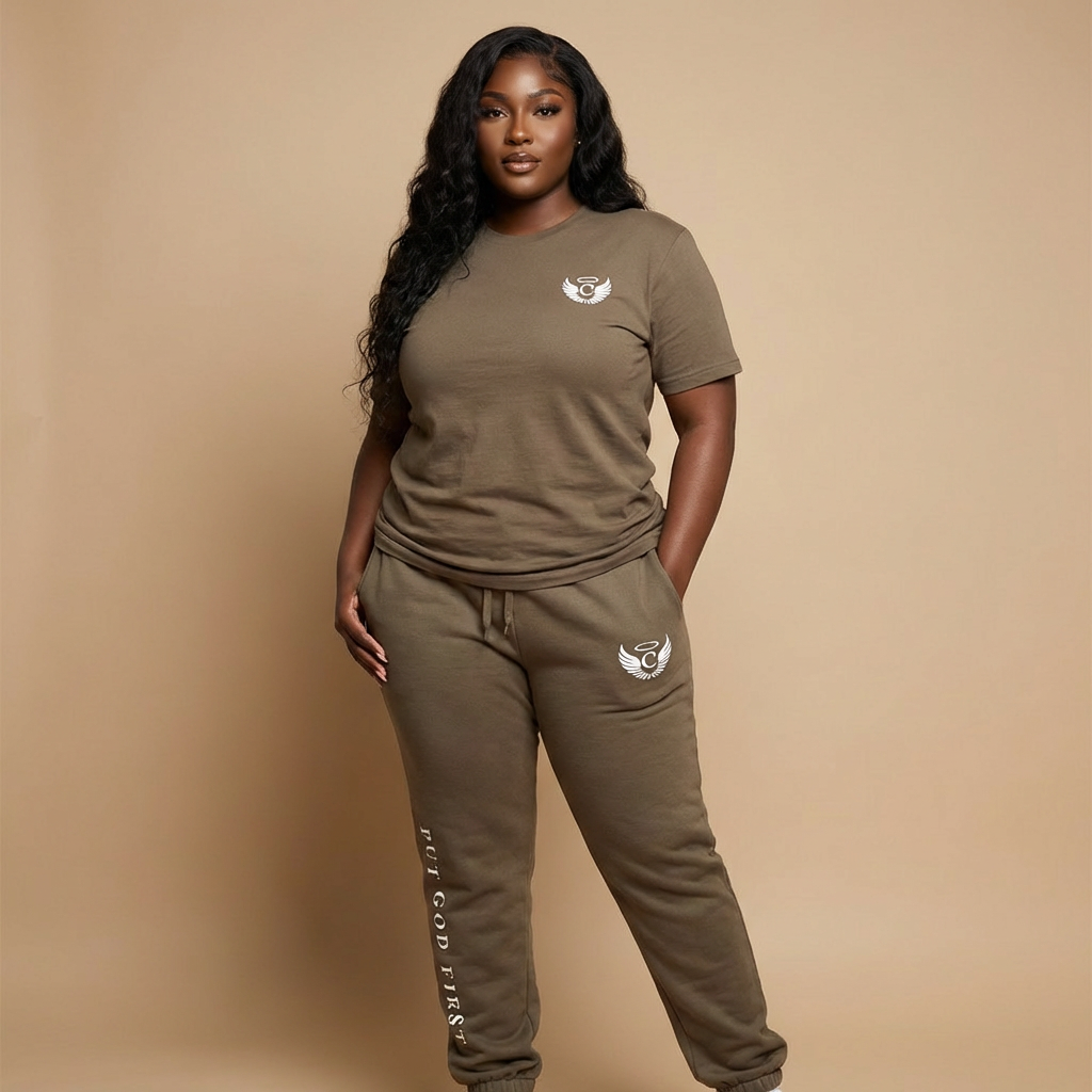 Put God First Sweatpants - Walnut